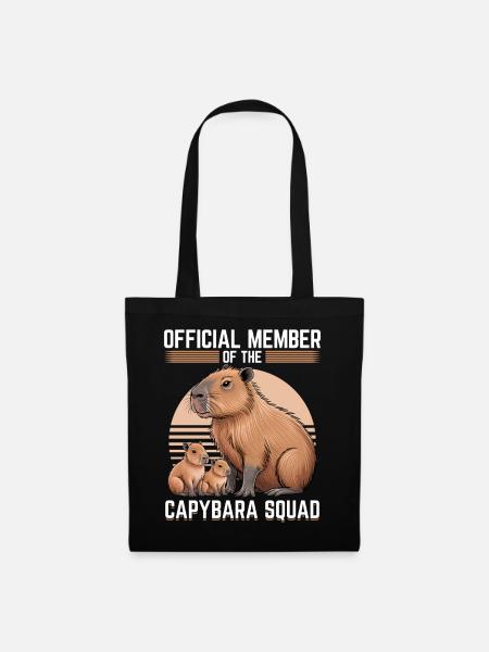 Funny aesthetic Kawaii Capybara - Stoffbeutel - Schwarz