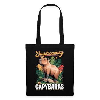 Funny aesthetic Kawaii Capybara - Stoffbeutel - Schwarz - Vorne