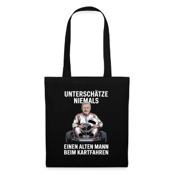 Never underestimate an old man karting - Tote Bag - black - Front