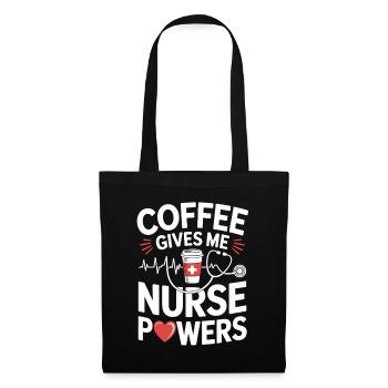 Nurse Coffee Humor Caffeine - Stoffbeutel - Schwarz - Vorne