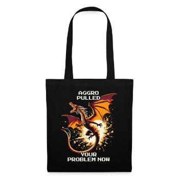 Aggro gezogen – dein Problem | Drache Pixel Art - Stoffbeutel - Schwarz - Vorne