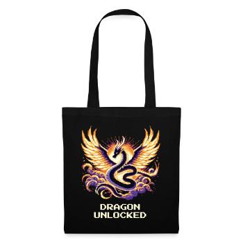 Dragon Unlocked | Fantasy RPG Pixel Art - Tote Bag - black - Front