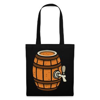 Rustic Beer Barrel Cartoon - Tote Bag - black - Front
