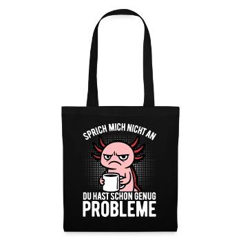 Don't talk to me - Axolotl with coffee - Tote Bag - black - Front