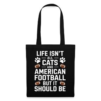 Football Saying Cats Funny Football Gift - Tote Bag - black - Front