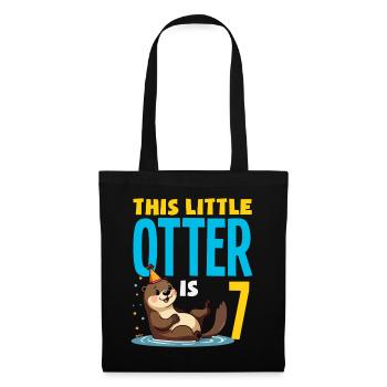 Cette loutre a 7 ans - Motif d’anniversaire mignon - Sac en tissu - noir - Devant