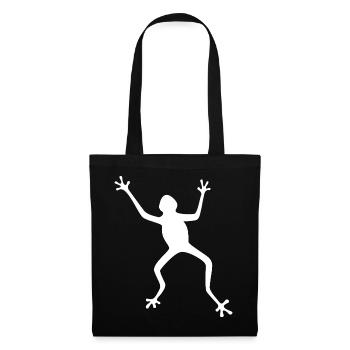 Silhouette de grenouille : tropicale, forêt tropicale - Sac en tissu - noir - Devant