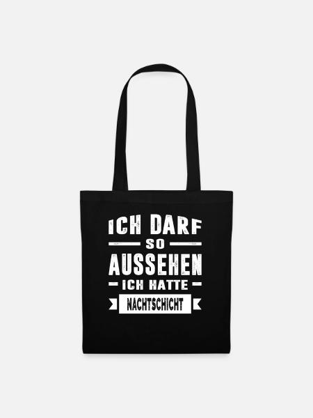 Nachtschicht Geschenk Schichtarbeit Frauen Männer - Stoffbeutel - Schwarz
