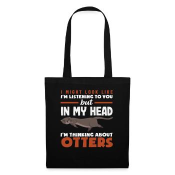 Sea Otter Hearing Otter In My Head - Tote Bag - black - Front