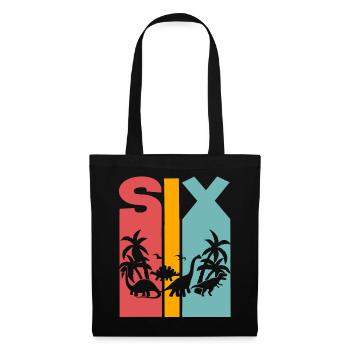 6th Birthday Dinosaur - Tote Bag - black - Front