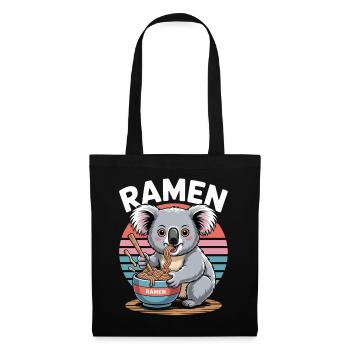 Ramen Koala au coucher de soleil rétro - Sac en tissu - noir - Devant