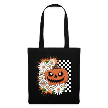 Halloween Pumpkin | Jack o Lantern Floral - Tote Bag - black - Front