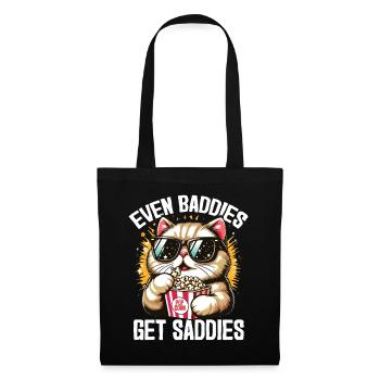 Cool Cat Meme – Even Baddies Get Saddies Funny Pop - Sac en tissu - noir - Devant