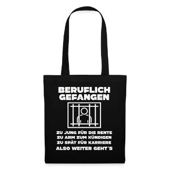 Büro & Job Kollegen Arbeiter lustiges Arbeiten - Stoffbeutel - Schwarz - Vorne