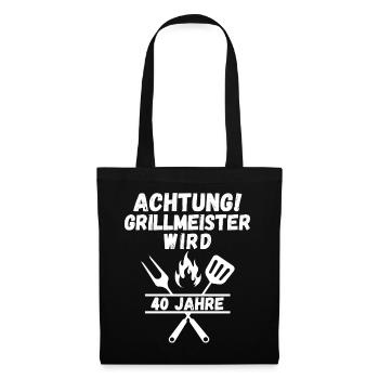 Attention Grill Master fête ses 40 ans – Drôle de barbecue T-Shir - Sac en tissu - noir - Devant