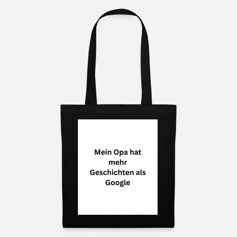 Opa schlägt Google  - Stoffbeutel - Schwarz
