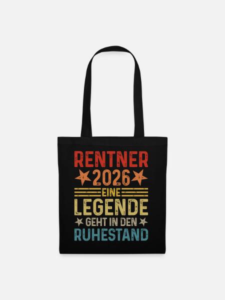 Rentner 2026 Eine Legende geht in den Ruhestand - Stoffbeutel - Schwarz