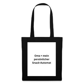 Oma Snack Automat Spruch - Stoffbeutel - Schwarz - Vorne