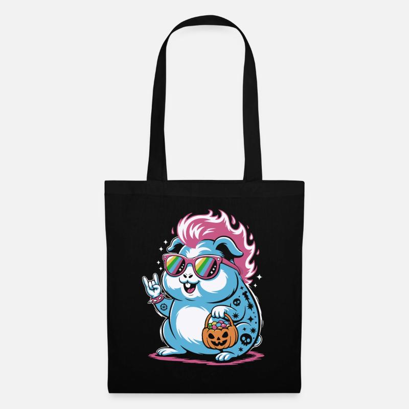 Punk Hamster Cochon d’Inde Halloween - Sac en tissu - noir