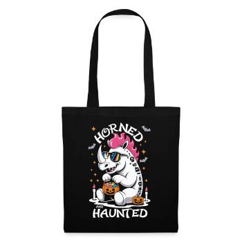 Nashorn Halloween: Horned and Haunted - Stoffbeutel - Schwarz - Vorne