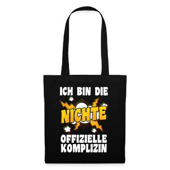 Familienmotiv Nichte - Stoffbeutel - Schwarz - Vorne