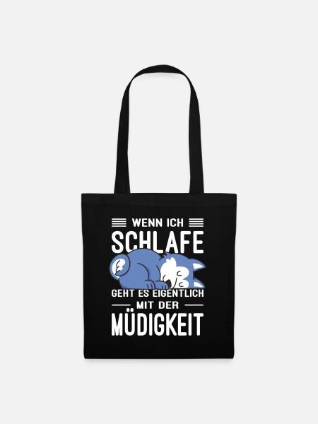 Lustiges Morgenmuffel Geschenk für Hunde Fans - Stoffbeutel - Schwarz