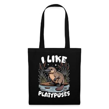 Esthétique amusante Kawaii Platypus - Sac en tissu - noir - Devant