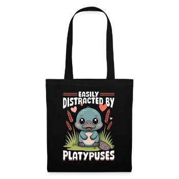 Esthétique amusante Kawaii Platypus - Sac en tissu - noir - Devant