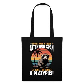 Esthétique amusante Kawaii Platypus - Sac en tissu - noir - Devant