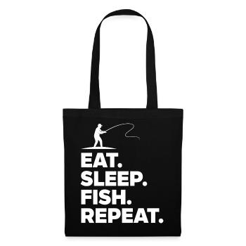 Eat Sleep Fish Repeat Angler Saying Hobby - Tote Bag - black - Front