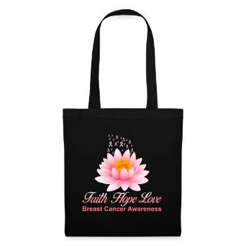 T-shirt de sensibilisation Cancer Faith Hope Love - Sac en tissu - noir - Devant