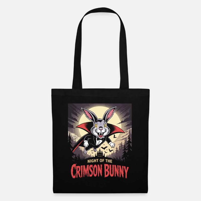 La Nuit du Lapin Pourpre - Bunny Design - Sac en tissu - noir