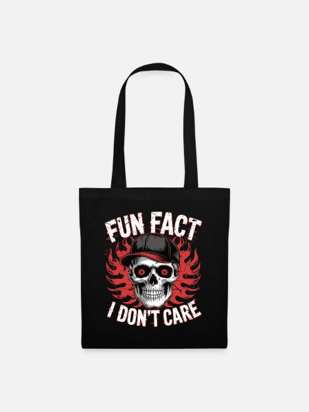 Skull Spruch Fun Fact - Stoffbeutel - Schwarz