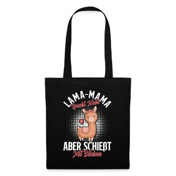 Bald Mama LAMA MAMA SPUCKT NICHT SCHIESST BLICKE - Stoffbeutel - Schwarz - Vorne