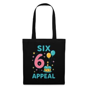 Six 6 Appel Fête d’Anniversaire Cadeau Enfants 6 Âge - Sac en tissu - noir - Devant