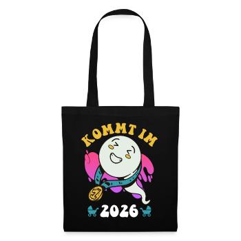 Future maman à venir en 2026 Drôle - Sac en tissu - noir - Devant