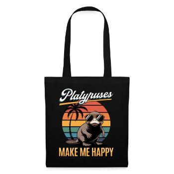 Funny aesthetic Kawaii Platypus - Stoffbeutel - Schwarz - Vorne
