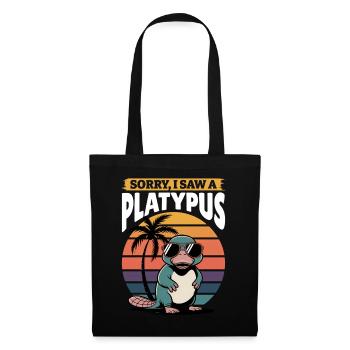Esthétique amusante Kawaii Platypus - Sac en tissu - noir - Devant