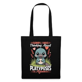 Esthétique amusante Kawaii Platypus - Sac en tissu - noir - Devant