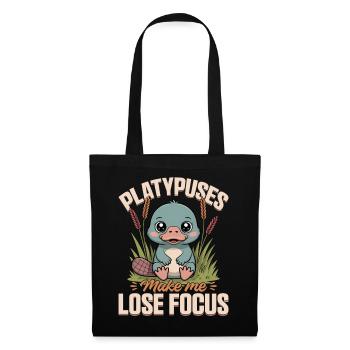 Esthétique amusante Kawaii Platypus - Sac en tissu - noir - Devant
