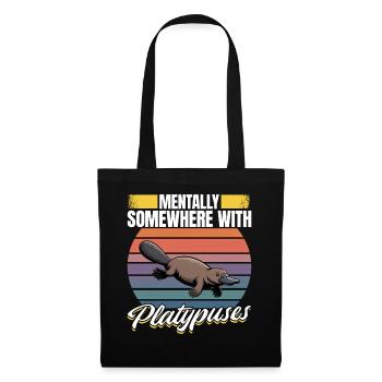 Esthétique amusante Kawaii Platypus - Sac en tissu - noir - Devant