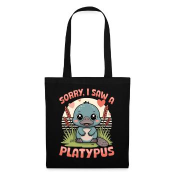Esthétique amusante Kawaii Platypus - Sac en tissu - noir - Devant