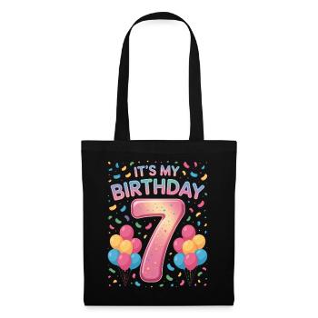 It's My Birthday Kids Birthday 7 Years Girl - Tote Bag - black - Front