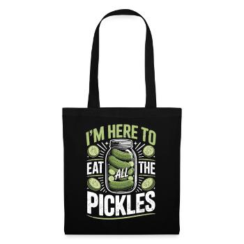 Concombres ici pour manger tous les cornichons - Sac en tissu - noir - Devant