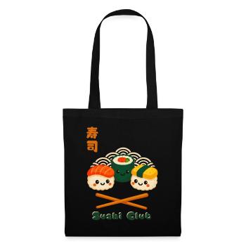 Kawaii Sushi Club Japon Design - Sac en tissu - noir - Devant