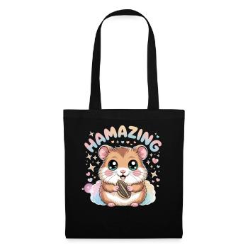 Hamazing Kawaii Hamster Samen Herzen - Stoffbeutel - Schwarz - Vorne
