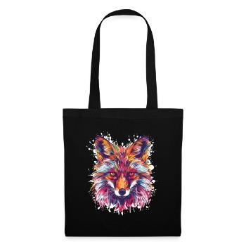 Renard Aquarelle - Sac en tissu - noir - Devant