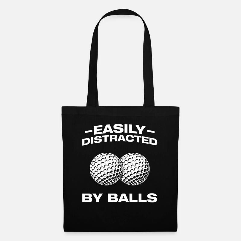 Easily distracted by balls Golfer Golf Golfen - Stoffbeutel - Schwarz
