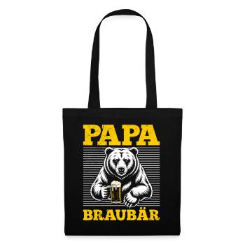Le futur papa PAPA BRAUBÄR Drôle - Sac en tissu - noir - Devant