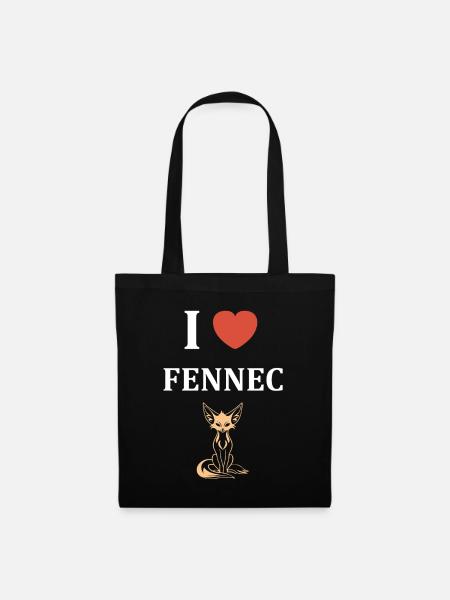 Ich mag Fennec - Stoffbeutel - Schwarz